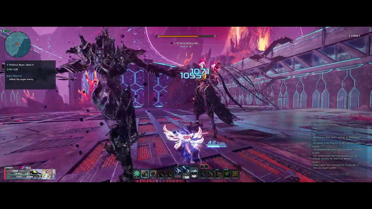 PSO2 NGS: Ruine Masquerader Extra Duel Quest - Fictitious Beam: Depth 8 Rank 10 (Gu/Ra)