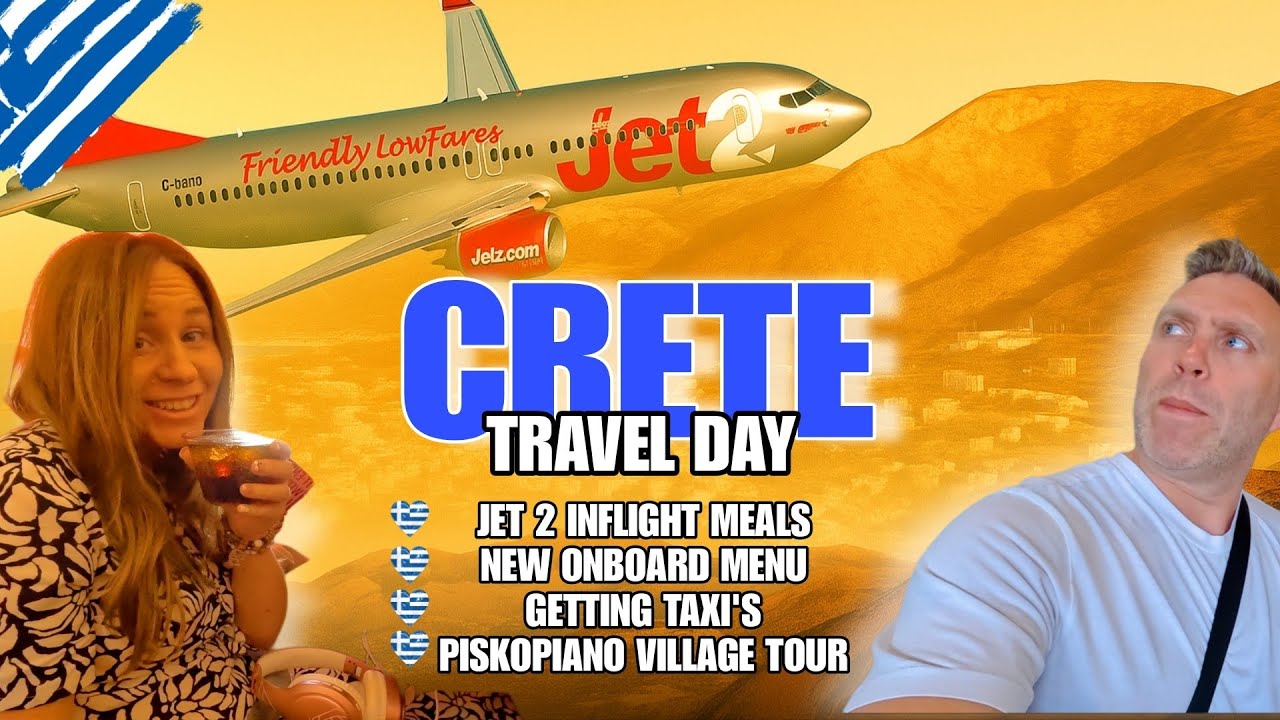 Newcastle to Crete: Travel Day - Inflight Breakfast, Piskopiano Village & Apartments