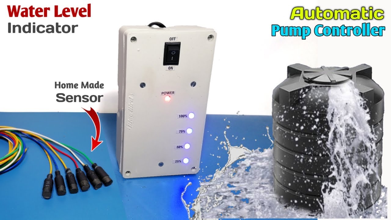 How to Make Water Level Controller at Home | Water Level Indicator and Pump Controller