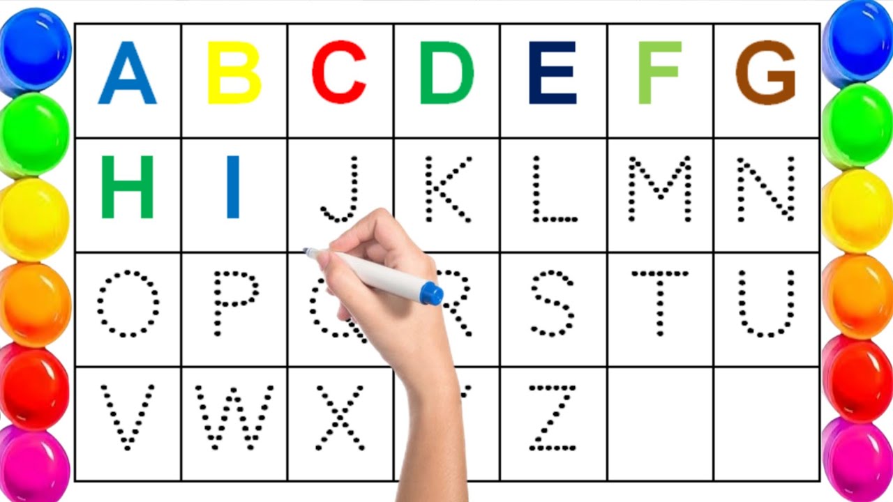 Alphabets writing practice for kindergarten ! A to Z phonics pronunciation ! ABCD rhymes for kids !