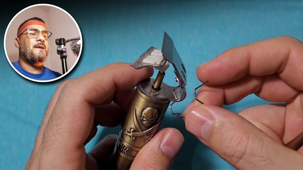 Como colocar mola da máquina t9 USB da Shopee - máquina de acabamento para cortar cabelo