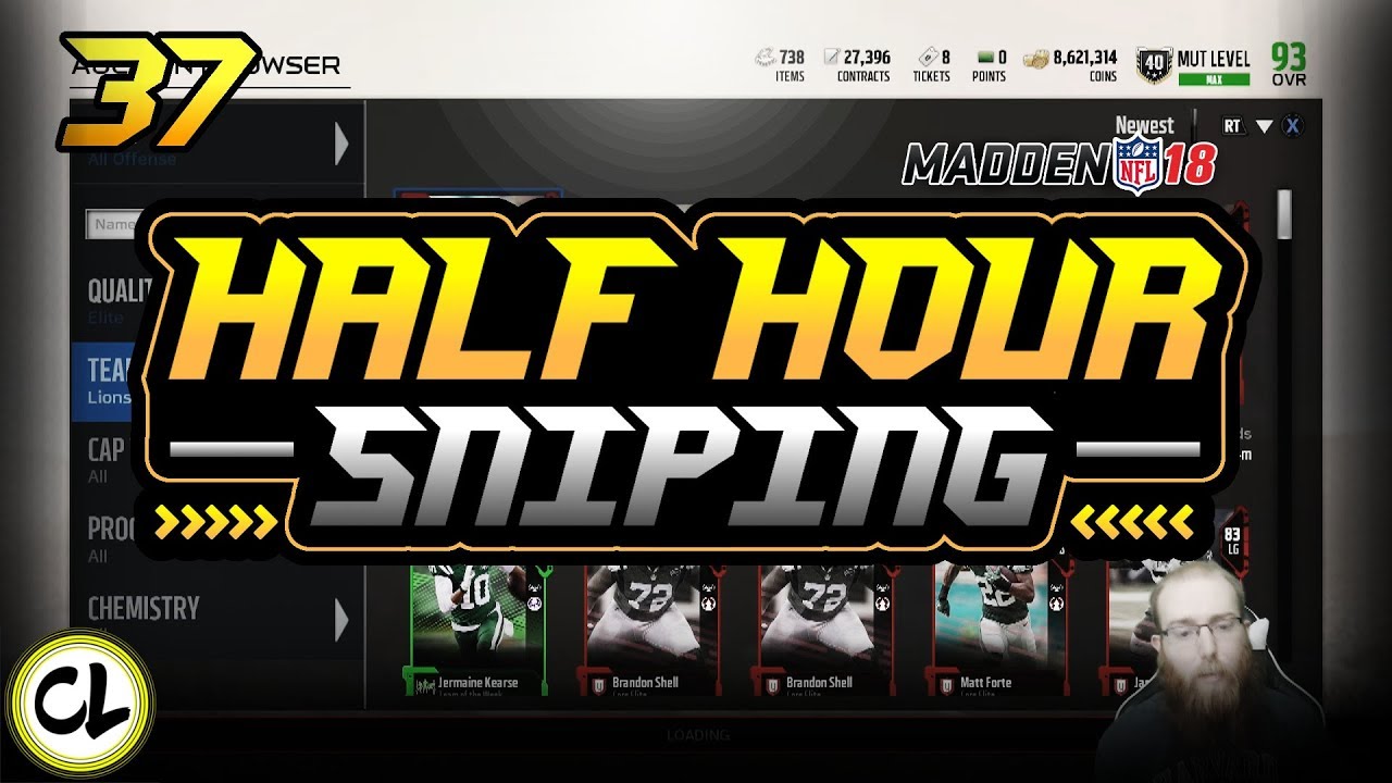 Easiest Sniping of the Year?! 50K+ in a Half Hour! Half Hour Only Sniping! Madden 18 Ultimate Team