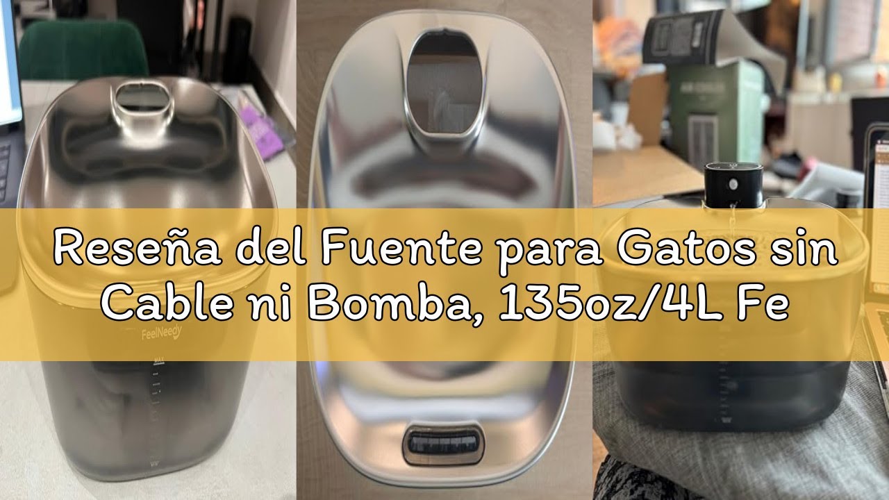 Reseña del Fuente para Gatos sin Cable ni Bomba, 135oz/4L FeelNeedy Fuente de Agua para Gatos con Se