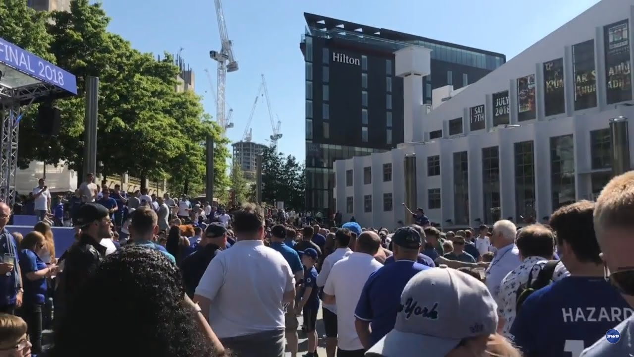 FA CUP FINAL 2018 -  CHELSEA FAN ZONE WEMBLEY # CHELSEA 1 MANCHESTER UNITED 0 # HAZARD