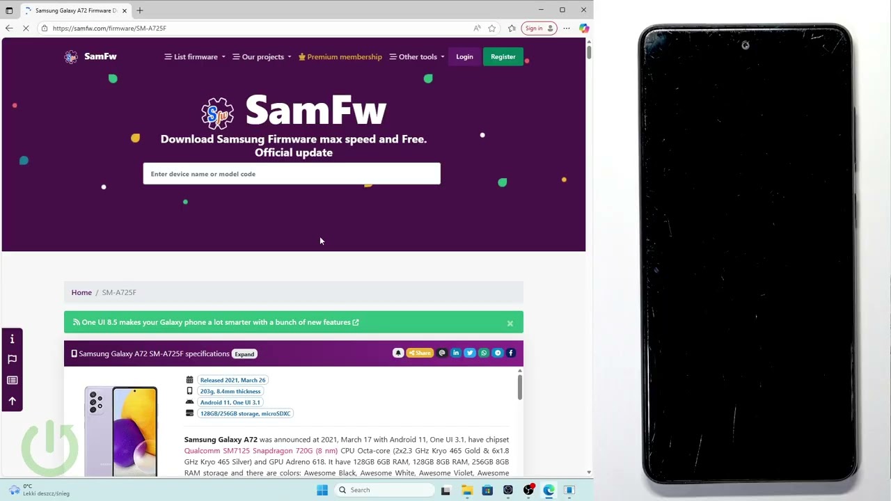 SAMSUNG Galaxy A72 - Jak wgrać fabryczny ROM przez Odin