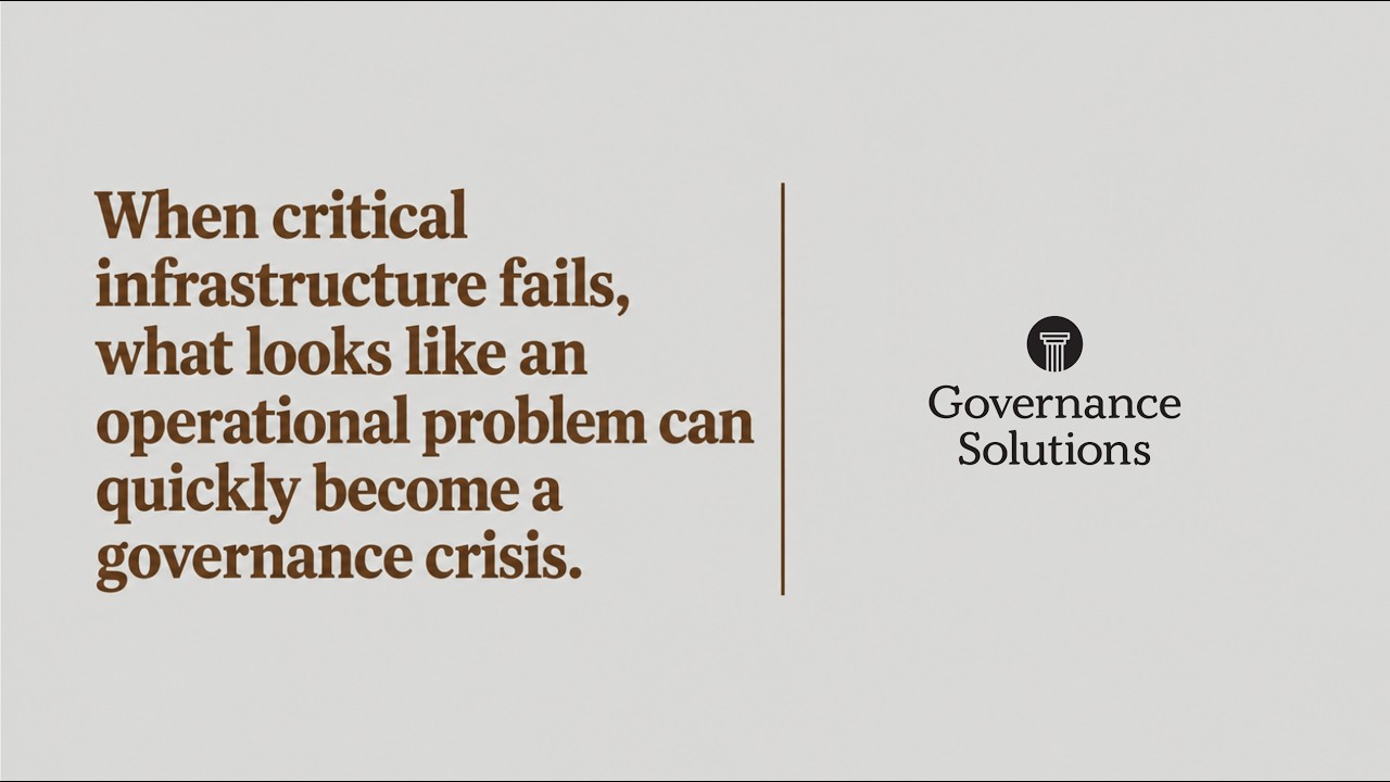 When Infrastructure Fails: How Operational Problems Become Governance Crises