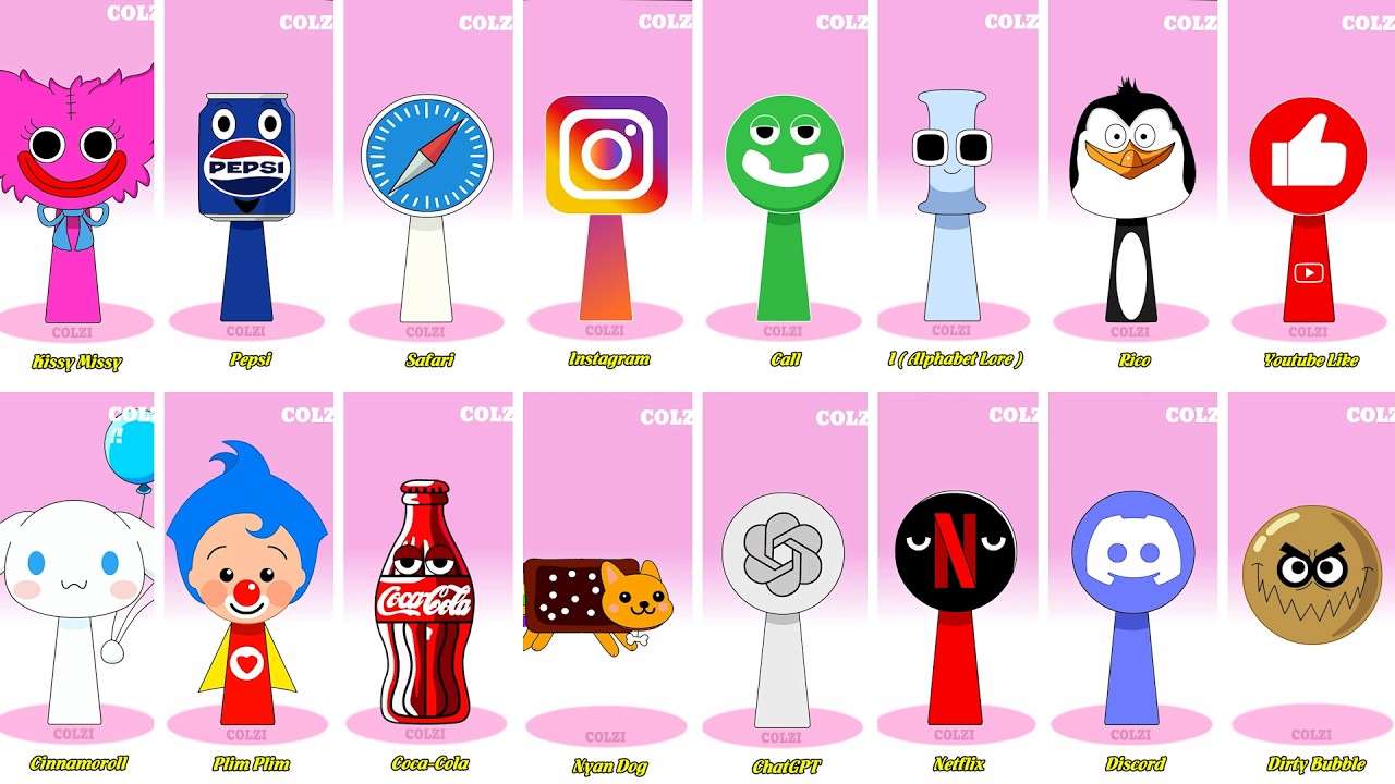 Incredibox Sprunki OC Phase 1 to Phase 2 Missy Missy, Pepsi, Safari, Instagram, Call