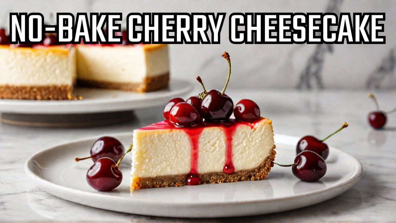 No-Bake Vegan Cherry Cheesecake| Dairy Free & Gluten Free Recipe