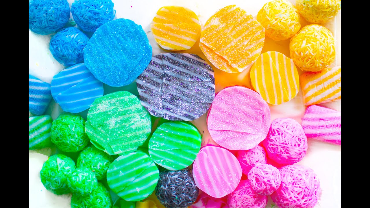 Soap balls. Starch boxes. Cutting cubes. Relax sounds