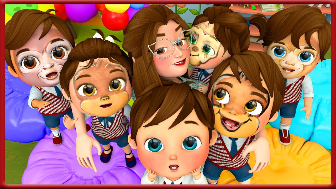 Cinq petits singes - Comptines pour b&eacute;b&eacute; en francais - Banana Cartoon LE Fran&ccedil;ais [HD]