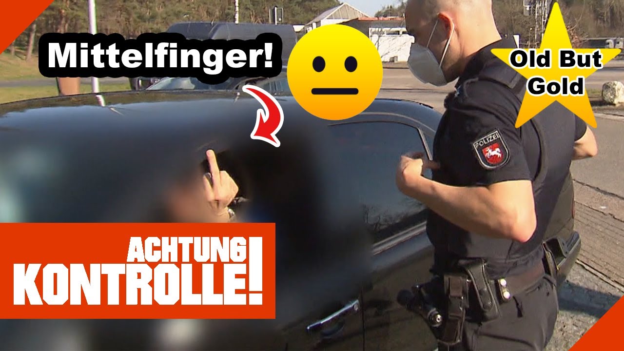 Mann zeigt MITTELFINGER in Verkehrskontrolle! 😐 |OLD BUT GOLD| Kabel Eins | Achtung Kontrolle