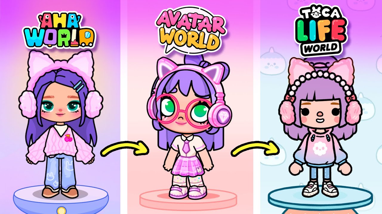 WOW! 😱 Avatar World vs Toca Boca vs Aha World! 🩷 BATTLE ! Which one is better?!