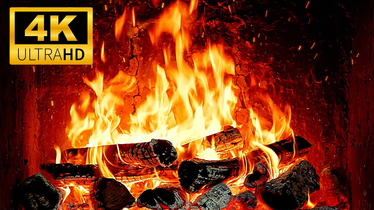🔥 Relaxing Fireplace 4K in Burning Logs 🔥 Crackling Fireplace with Fire Sounds | Fireplace Ambience