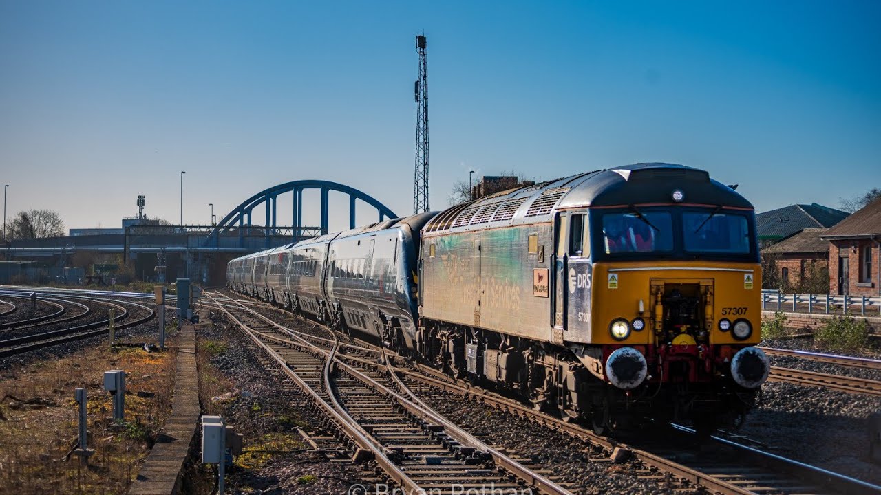 *First ever* DRS 57307 drags Avanti West Coast  390200 390016 from Crewe to Derby Litchurch Lane