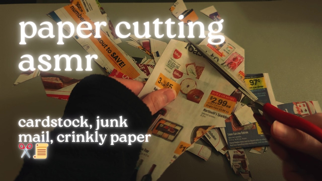 paper cutting asmr✂️slow & fast junk mail cutting | asmr for sleep, no talking satisfying sounds