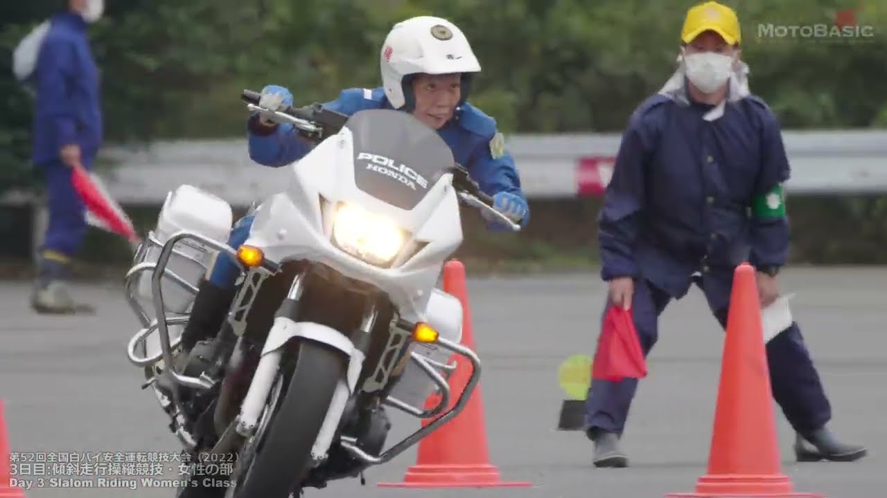 全国白バイ安全運転競技大会2022・Vol.3 傾斜走行操縦競技・女性の部～最強バイク女子の神業  Japanese motorcycle police women HONDA CB1300 P
