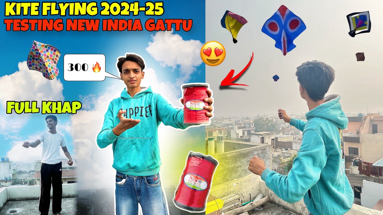 Unboxing + Testing *New India Gattu*|| Best Manja 🔥|| Flying Pakistani Kites