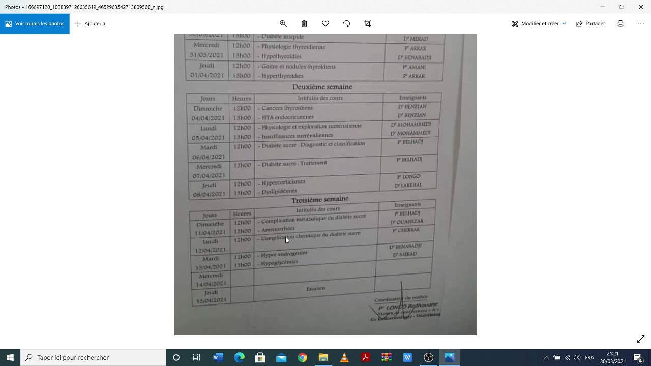 notions cours par cours du module d'endocrinologie   5 éme année médecine