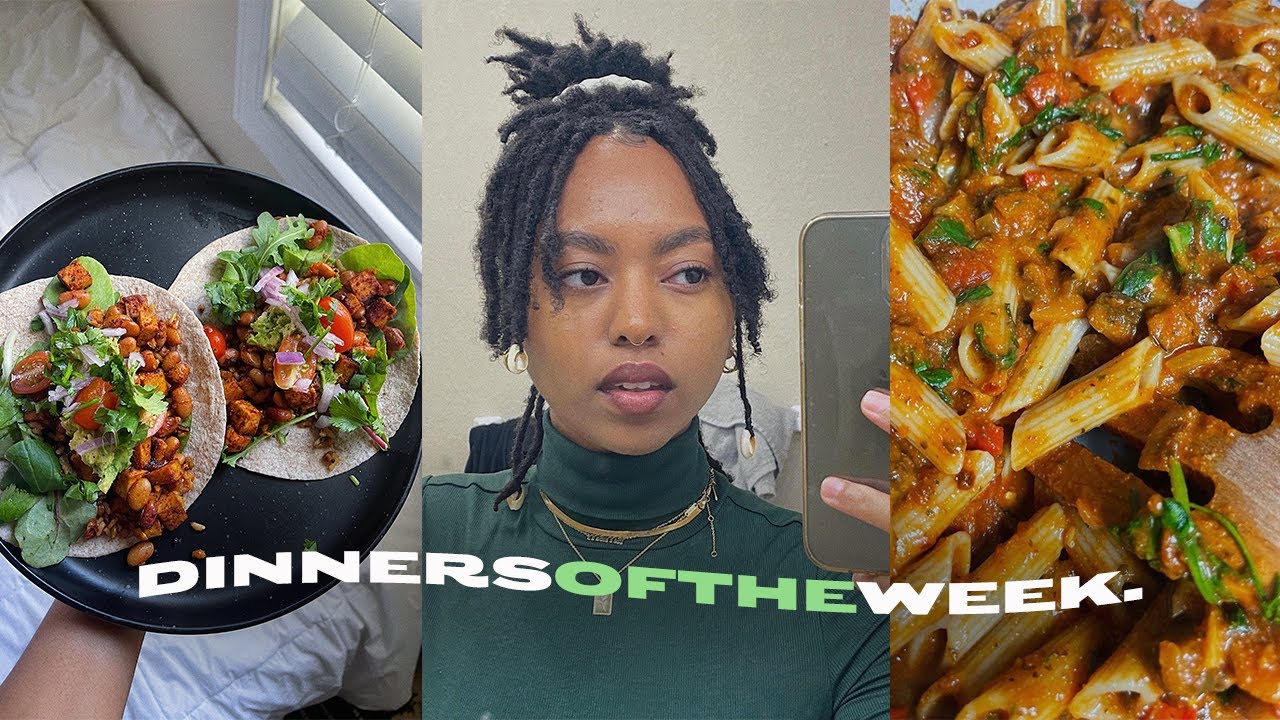 what i eat in a week (for dinner) | broccoli cheddar soup, thicc burrito, & fried chick'n🌿
