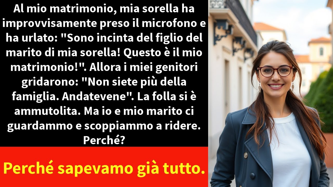 Al mio matrimonio, mia sorella ha improvvisamente preso il microfono e ha urlato: