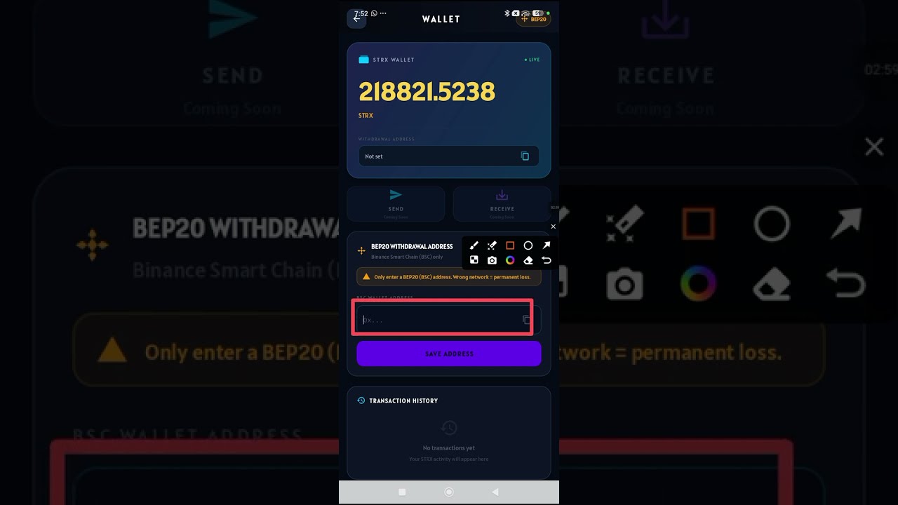 Starx network airdrop - How to add your withdrawal address successfully 