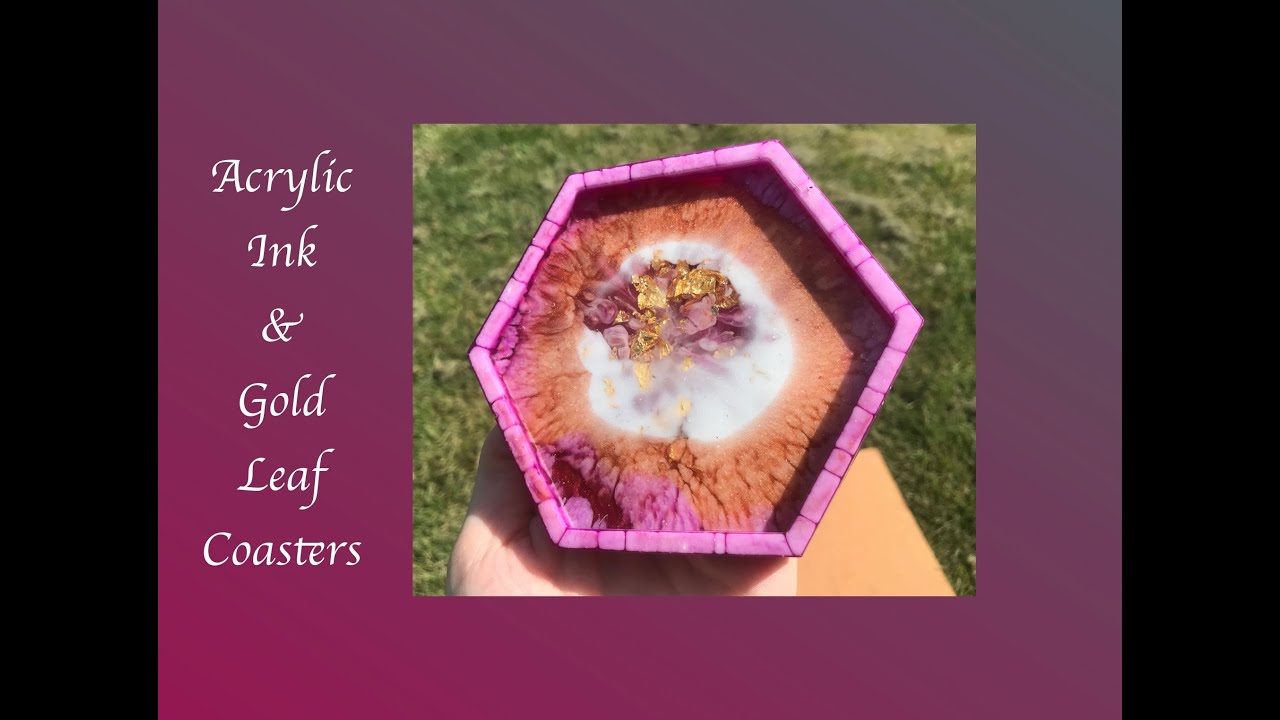 Resin Art Coasters Violet & Gold Leaf Remaking My Most Popular video