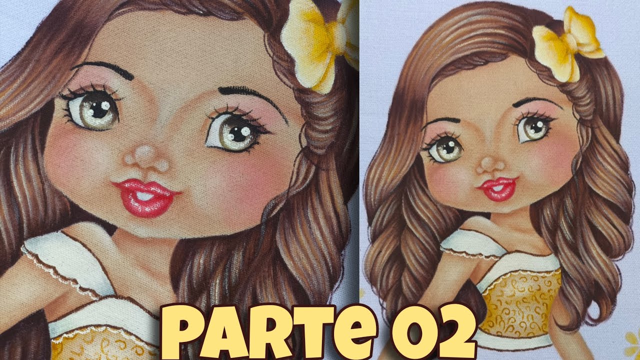 PINTURA DE BONEQUINHA NO PANO DE PRATO - PROJETO ROGÉRIO RODGER - pt 02