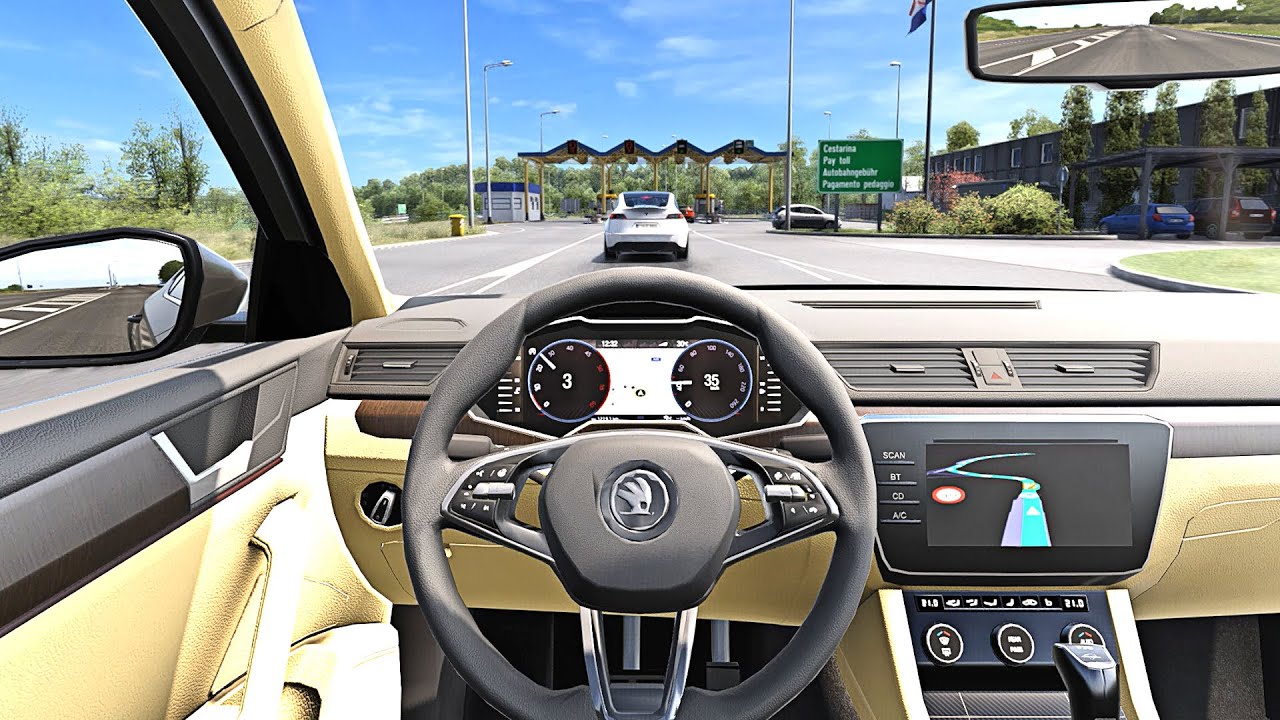 Skoda Superb 2024 - Euro Truck Simulator 2 [Steering Wheel Game Play]