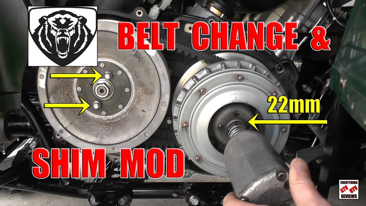 Grizzly 700 Drive Belt Change and Shim Mod Install for MORE Low End PoWeR