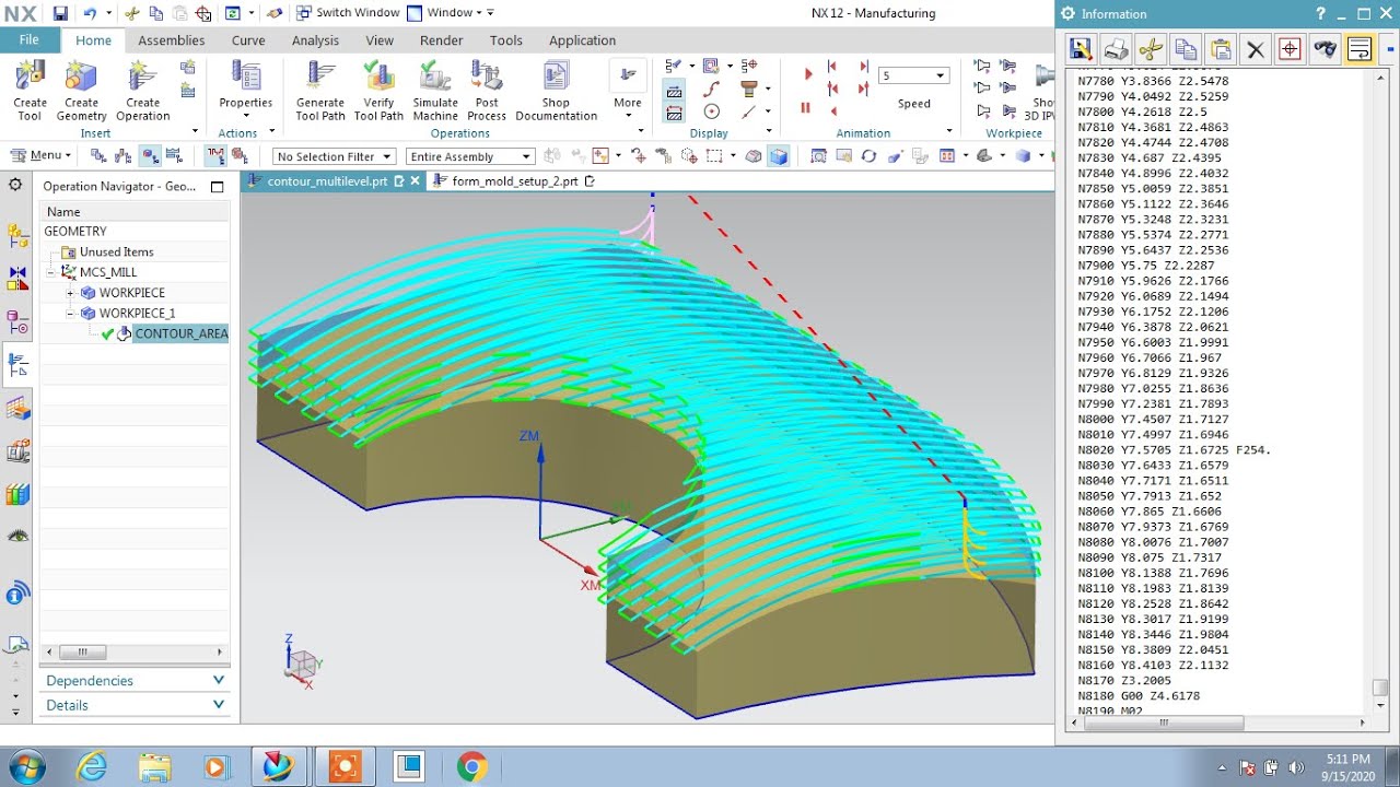 #NX CAM #CONTOUR AREA with IPW