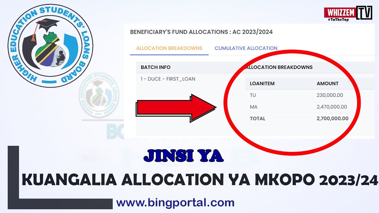 Jinsi Ya Kuangalia Allocation ya Mkopo wako Wa chuo kupitia SIPA HESLB Account 2026/2027