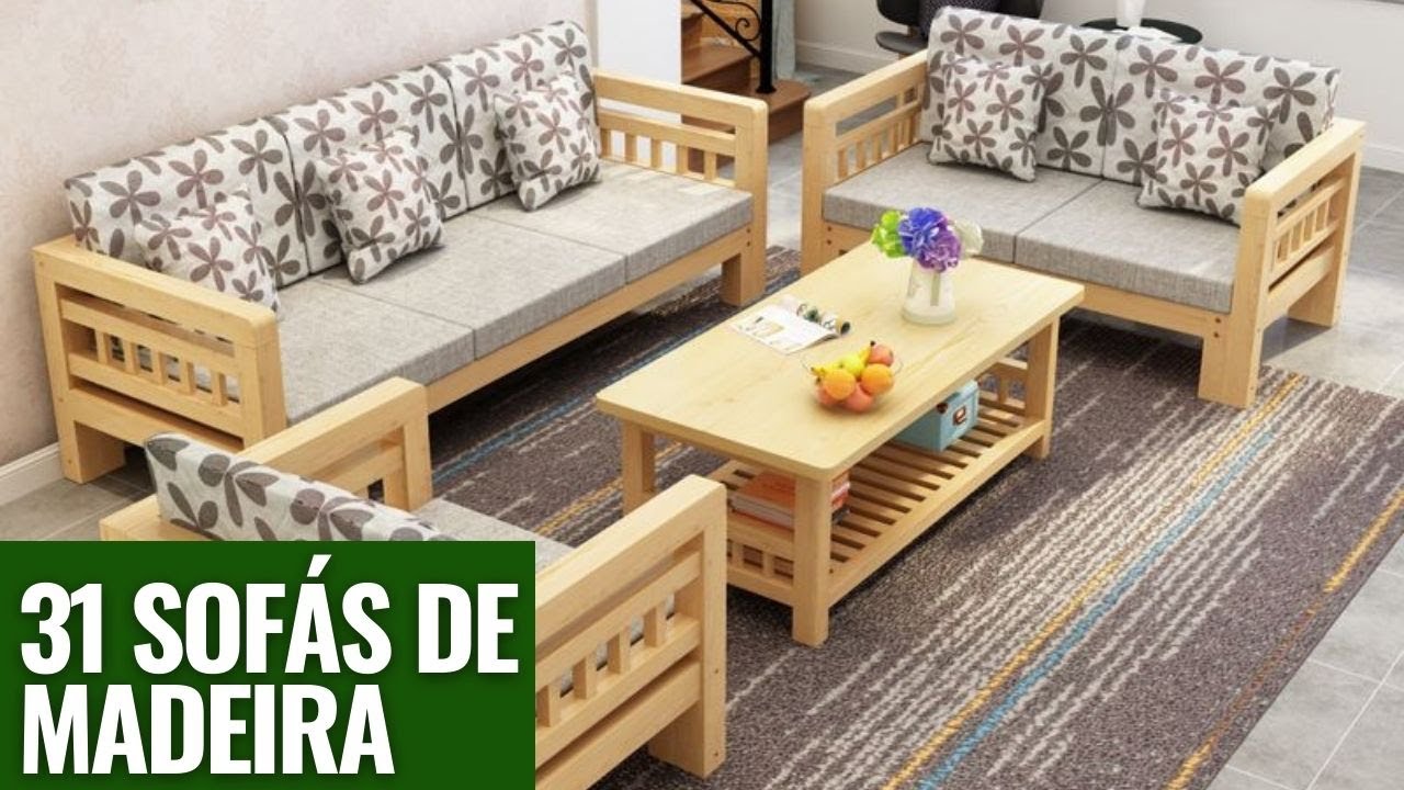 31 MODELOS E IDEIAS DE DECORAÇÃO COM SOFÁS DE MADEIRA INÉDITO