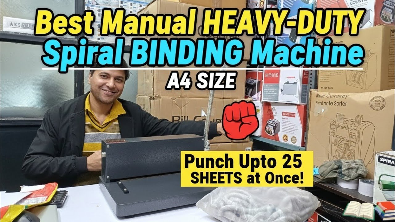 Best Manual HEAVY-DUTY Spiral BINDING Machine A4 SIZE 👊 Punch Upto 25 SHEETS at Once! 📒📚