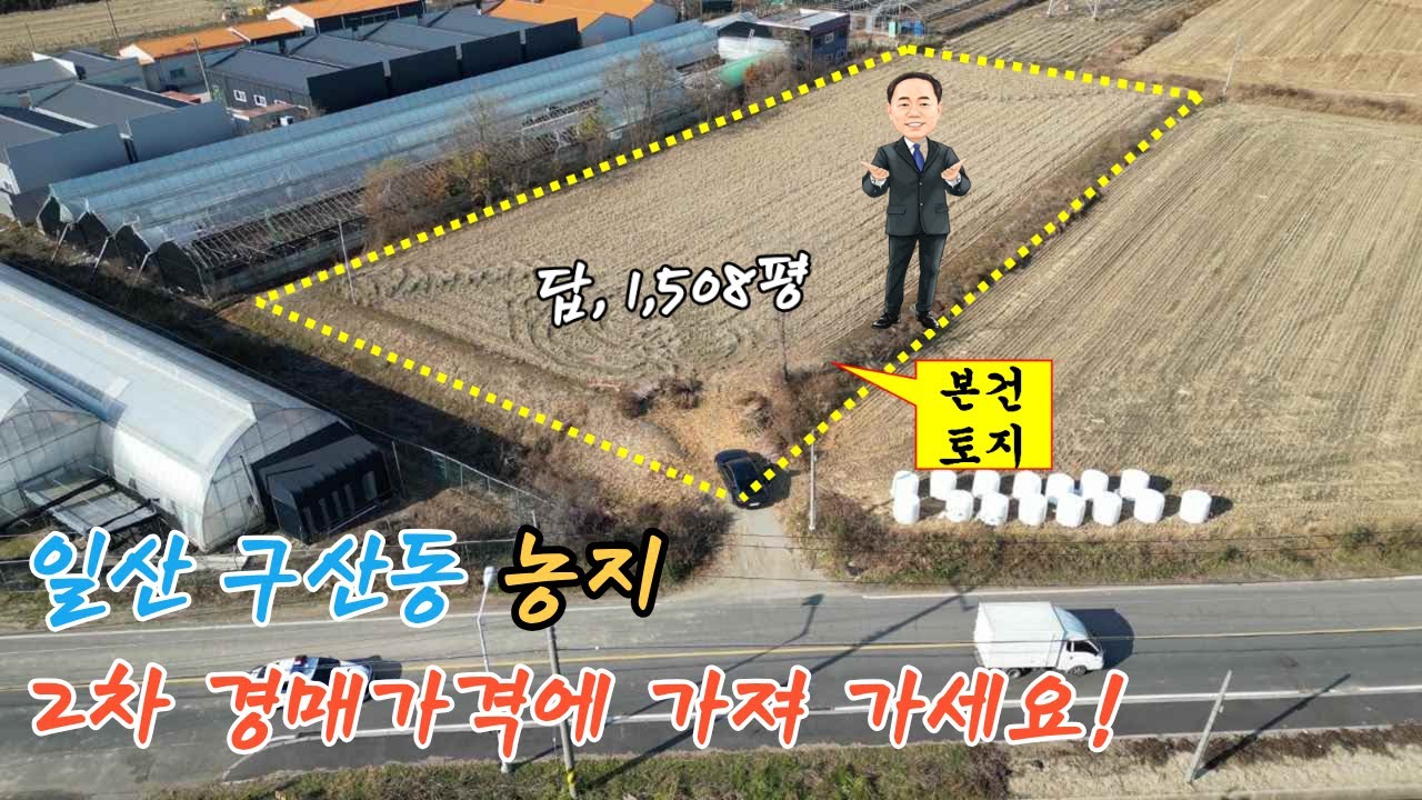 고양시 일산서구 구산동 2차선에 접한 농지 경매가격으로 가져가세요