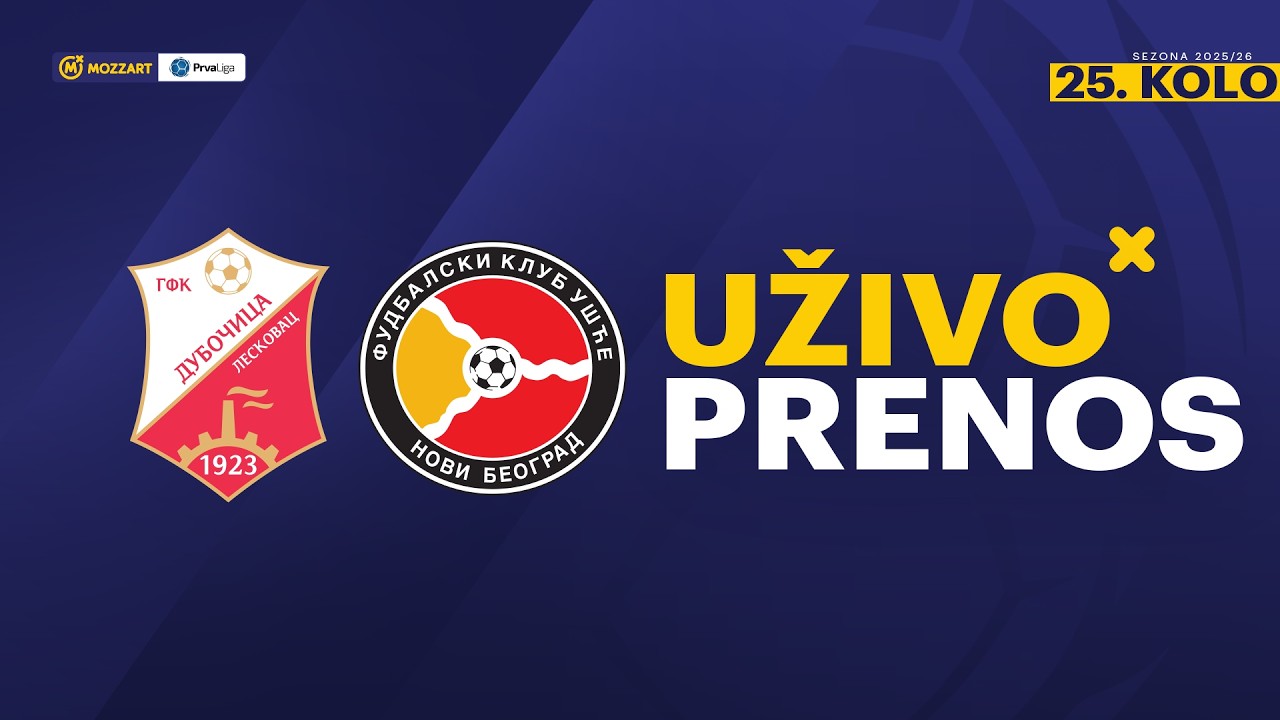 GFK Dubočica - Ušće Novi Beograd Mozzart Bet Prva liga Srbije 2025/26 25. Kolo
