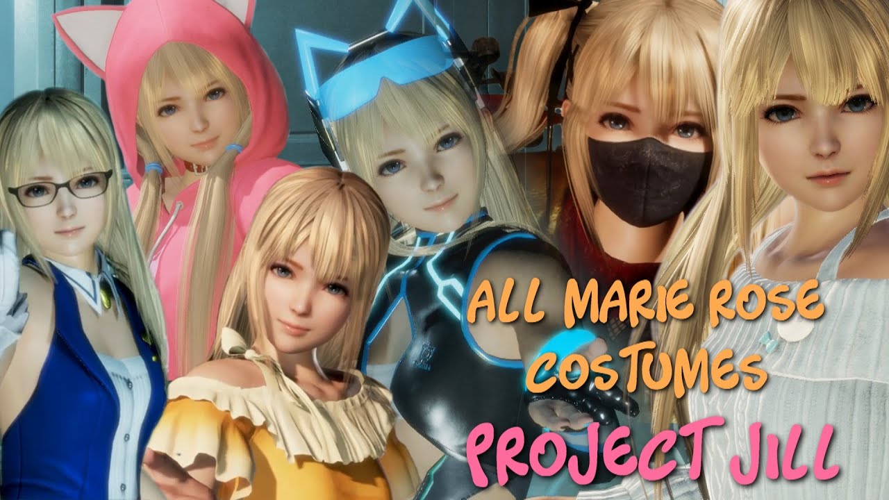 DOA6 All (40) Marie Rose costumes, Hairstyles & Cosmetics from Season Pass 1 to 4 - Project-JILL-