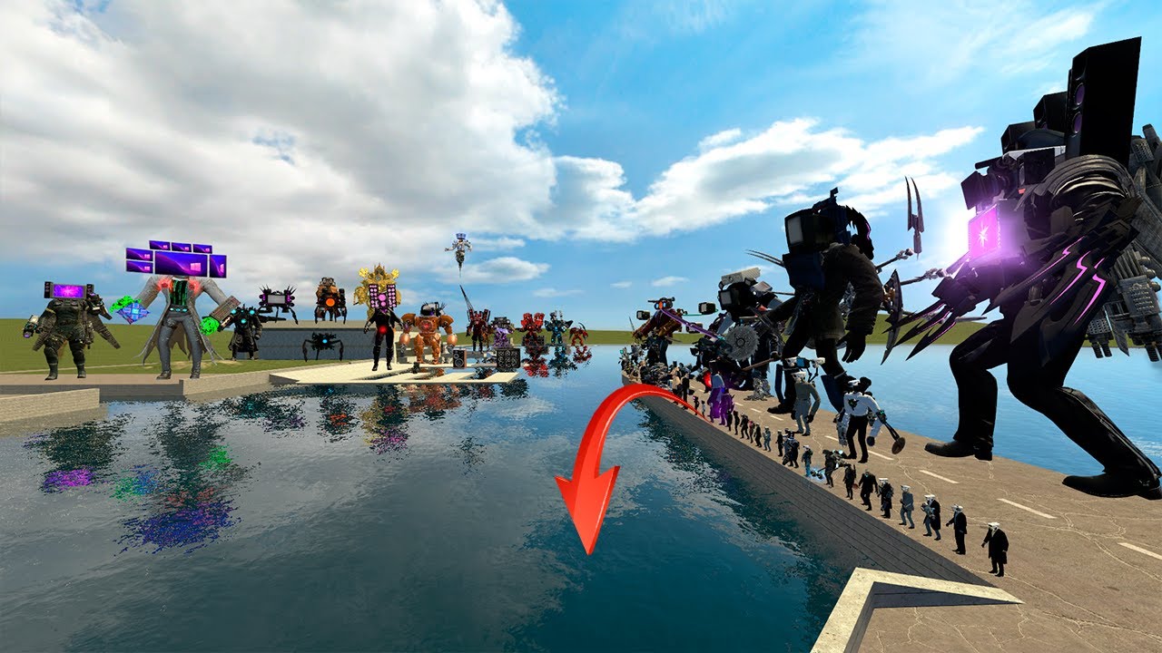 Spartan Kicking Cameraman Team in The Giant Water Pit | Garry's Mod