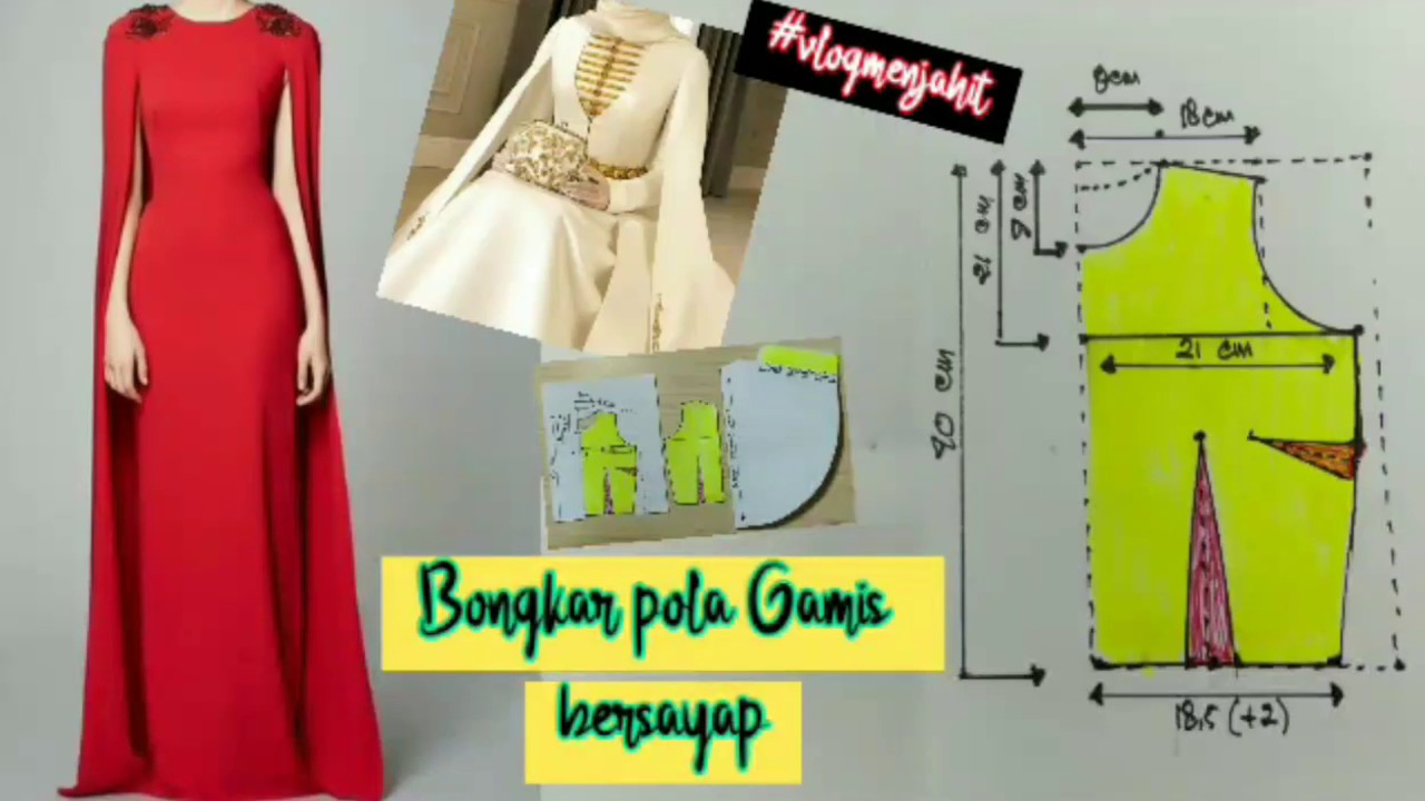 PECAH POLA GAMIS BERSAYAP ~ PATTERN MAKING TUTORIAL