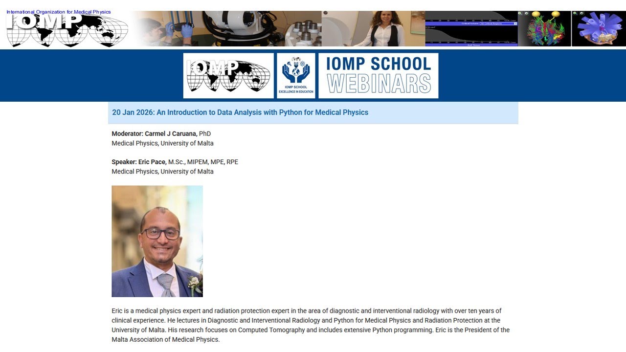 20 Jan 2026: An Introduction to Data Analysis with Python for Medical Physics