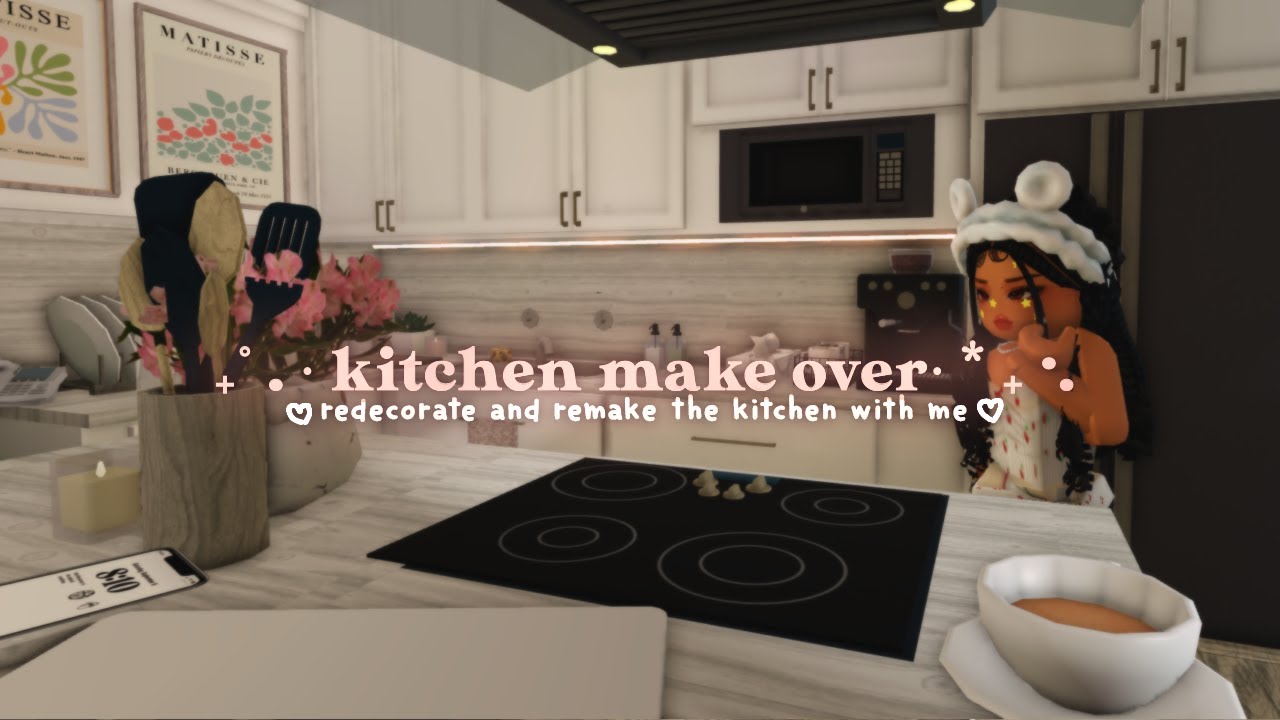 ✦ Kitchen makeover 🧼🍴 decorate my apartment  ‧₊˚ | Bloxburg vlog roleplay.