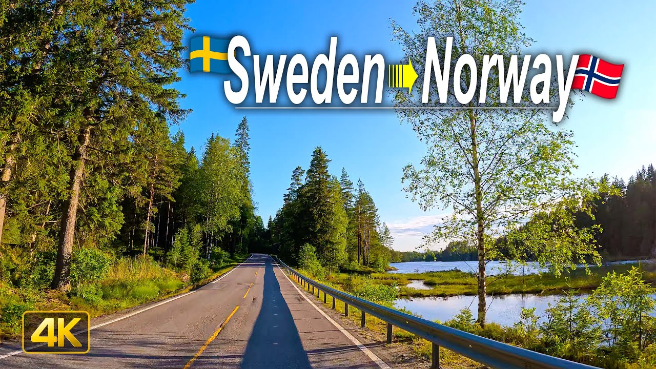 Sweden→Norway Border Crossing | Scenic Drive from Karlstad, Sweden to Oslo, Norway on Country Roads