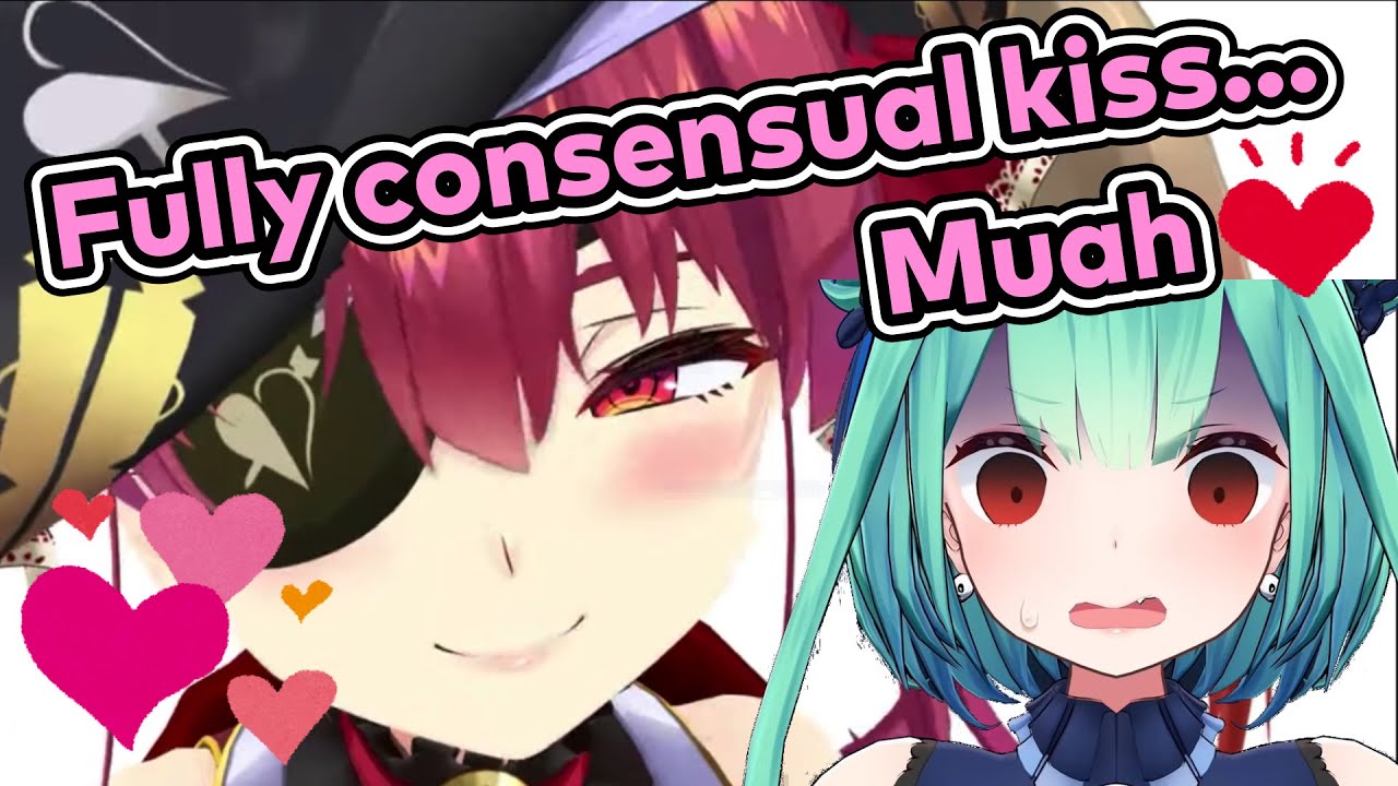 [Eng Sub] Rushia and Marine's fully consensual kiss (Uruha Rushia/Houshou Marine)[Hololive]