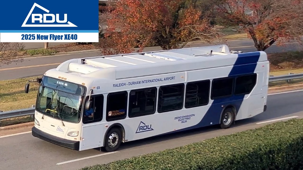 (NEW) RDU Airport: 2025 New Flyer XE40 on Lot 3 Shuttle 