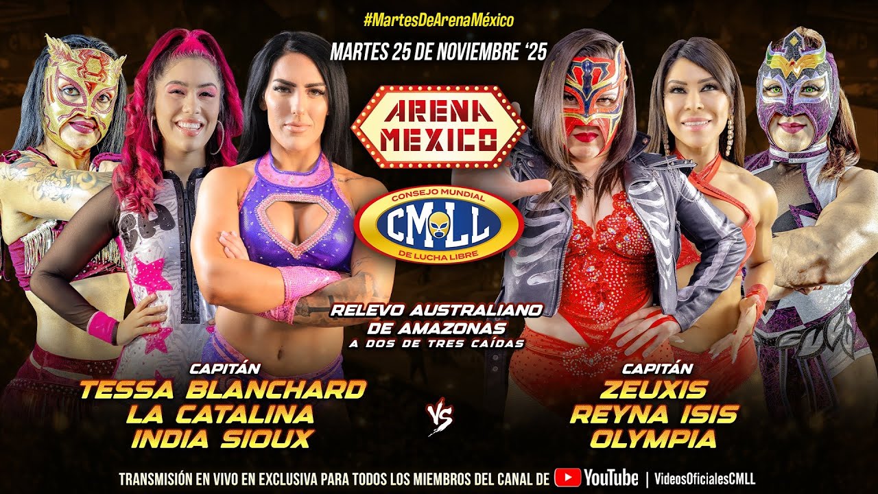CMLL  25 DE NOVIEMBRE 2025 || T. BLANCHARD, LA CATALINA E I. SIOUX VS ZEUXIS, R. ISIS Y OLYMPIA