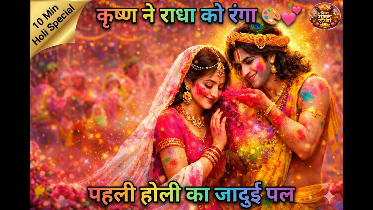 कृष्ण ने राधा पर पहली बार रंग डाला | Radha Krishna Holi Bhajan | Braj Ki Holi Special | Radhe Radhe