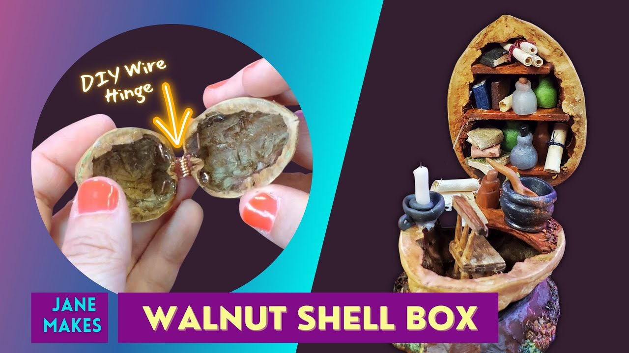 HOW TO split a walnut, make a wire hinge, and make a box DETAILED STEP-BY-STEP