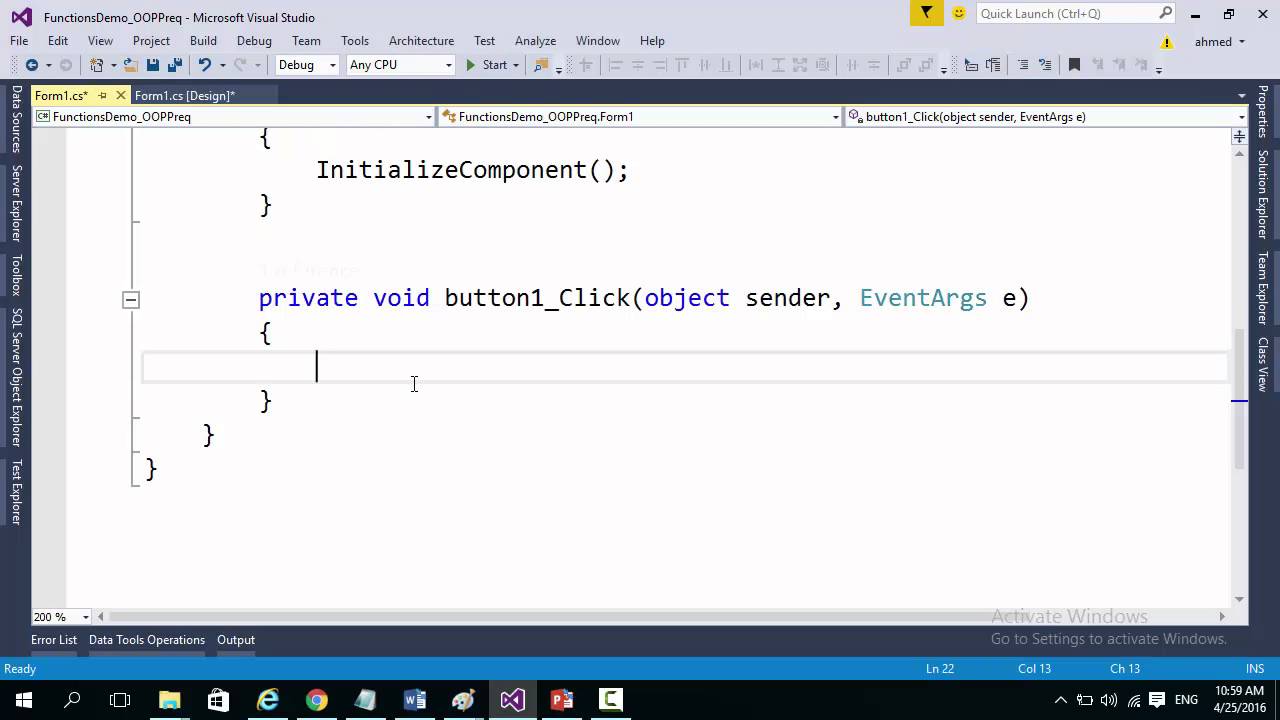 Functions in C Sharp