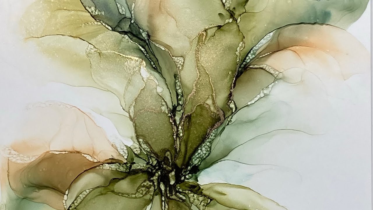 Abstract Alcohol Ink Painting - a Mossy Outburst