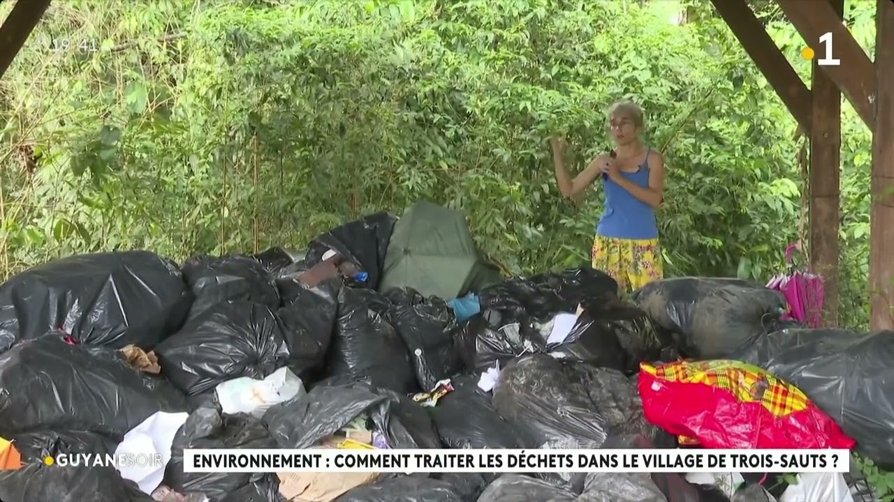 Passage TV - déchets sur Trois Sauts, Guyane La 1ère Émission du 03 avril 2024
