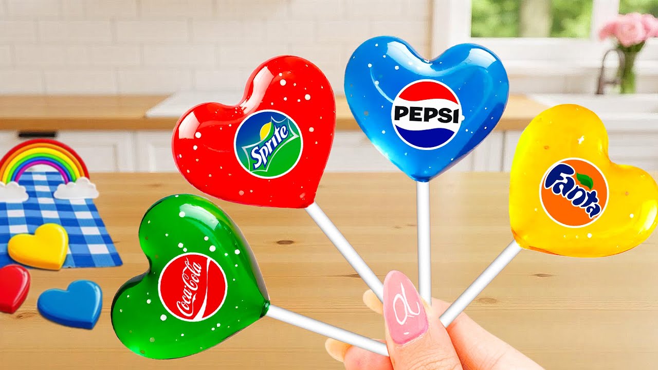 Disfrutando al hacer gelatina arcoíris de frutas en miniatura 🍭 Postre colorido de Cola hoặc PEPSI